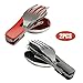 Stainless Folding Cutlery Detachable 4 in 1 Tableware Camping Outdoor Flatware Set for Travel 2PCS Stainless Folding Cutlery