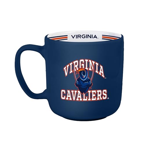 Logo Brands NCAA Virginia Cavaliers 15oz Stripe Mug - Team Logo, Inside Print, Standard Handle, Microwave & Dishwasher Safe