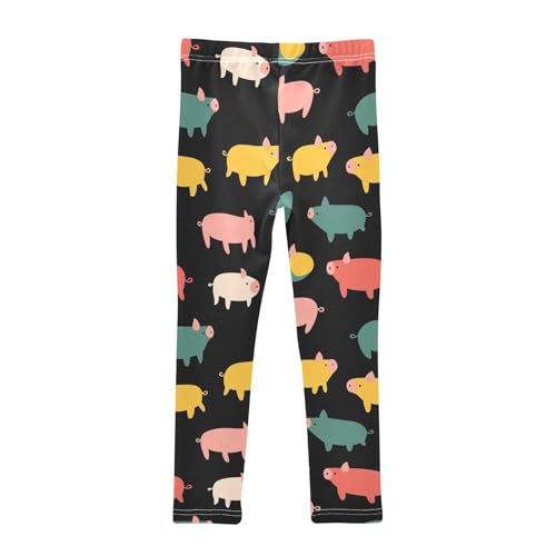 Pig Colorful Animal Girls Casual Leggings for Kids Printed Long Pant Bottoms Stretch and Soft2