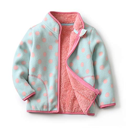 HOUADDY Toddler Polar Fleece Jacket Baby Girls Autumn Winter Long Sleeve Thick Warm Outerwear,5,140cm