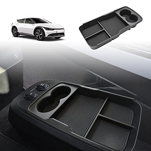 Bestevmod For Ev6 Lower Center Console Organizer Tray Interior Accessories Storage Box Abs Material With Pvc Trim Compatible With 2022 2023 Kia Ev6 Accessories (Lower Organizer) #TOP5