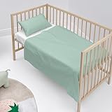 AlexandreHouse Basic Juego de sábanas 2 piezas 100x130 cm (Cuna) Menta