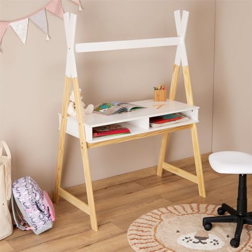 Mesa Infantil Escrivaninha Madeira Montessoriana Cabana 2 Nichos Simi