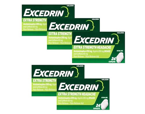 Excedrin Extra Strength - 24 Caplets, Pack of 5