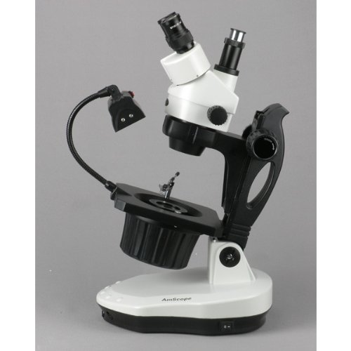Amscope Gm400Tz-5Ma Digital Trinocular Gemology Stereo Zoom Microscope, Wh10X Eyepieces, 3.5X-90X Magnification, 0.7X-4.5X Zoom Objective, Halogen And Fluorescent Lighting, Inclined Pillar Stand, 110V-120V, Includes 0.5X And 2.0X Barlow Lenses, 5Mp Camera With Reduction Lens, And Software #TOP4