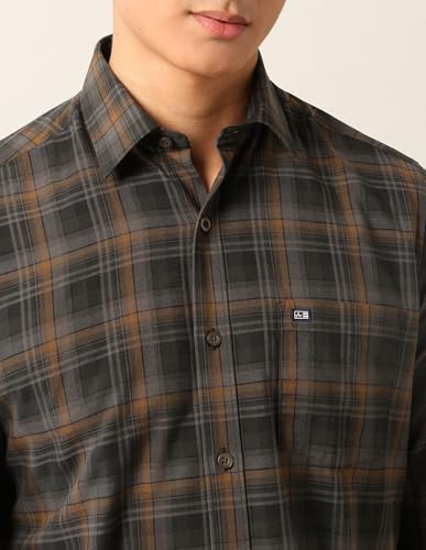 Image of Arrow Sports Men's Plaid Checked Pure Cotton Shirt