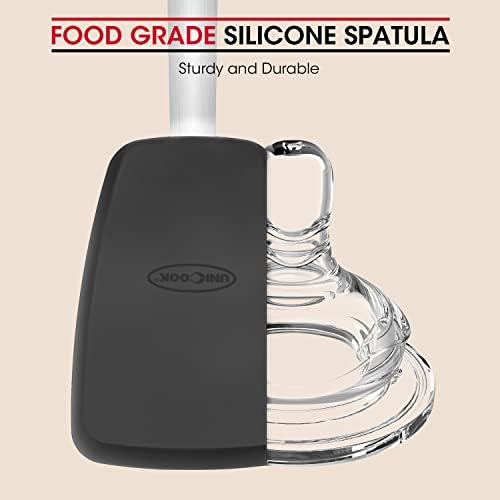 Unicook Flexible Silicone Spatula 2 Pack, Kitchen Utensils Set, Silicone Cooking Utensils Set, 600°F Heat Resistant Kitchen Turner Nonstick Spatula, Ideal for Flipping Eggs, Pancake, Burgers