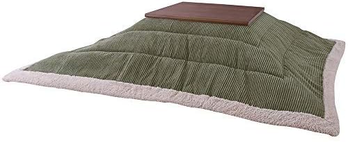 AZUMAYA KK-141KH Kotatsu Futon Comforter Square Shape, Corduroy Fabric with Polyester Material, W75.0 x D75.0 Inches, Home and Living, Khaki Green Color, This order comes only Futon Comforter