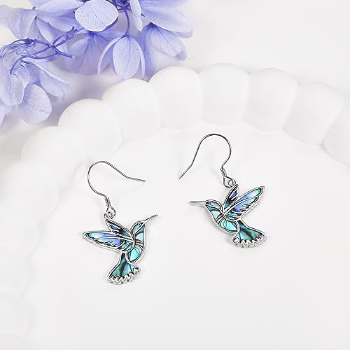 Hummingbird Earrings 925 Sterling Silver Bird Dangle Earrings Hummingbird Jewelry Gifts for Women Mom Hummingbirds Lovers3