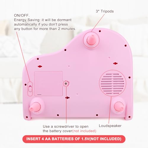 image for Love&Mini Pink Piano Toys for 1+Years Old Girls First Birthday Gifts T