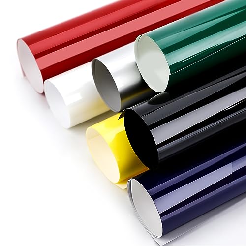 7 Sheets 3D Puff Heat Transfer Vinyl, 12x10 Inch Puff HTV Foaming Heat Press Transfer Vinyl Colorful Puff Vinyl Heat Transfer for DIY T-Shirts Bags Pillows Clothes Fabric