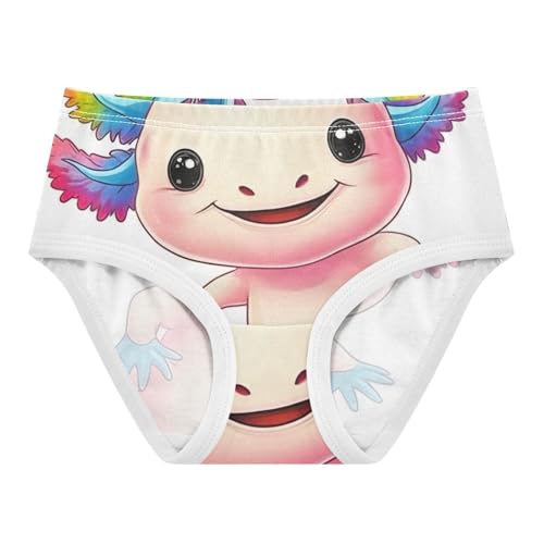 Cute Cartoon Axolotl Cute Panties Girl Toddler Underwear Custom Cotton Fun Print Kids Briefs Undies 2t