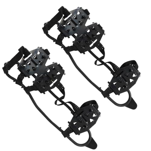 Crampones para nieve y hielo, tacos de tracción para esquí, deslizamiento, agarre de hielo de 24 dientes, antideslizante, para botas de hielo
