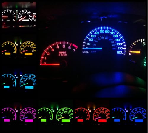Image of WLJH High Bright Blue Awesome Looking Instrument Panel Cluster Gauge Lamp Full Led Light Bulb Package Kits for Ford Ranger 1995-2003,Pack of 25 | 3030 SMD, Dimmable, Direct Replacement, Warning Indicator Light, Instrument Backlighting, 25-Pack