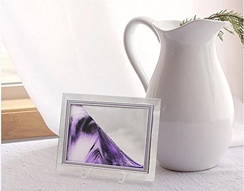 PROW Mini 5 inch Purple Dynamic Sand Glass Frame Abstract Sandscape Moving Art Quicksand Painting Perfect Christmas Gifts