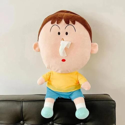 Image of Bear Hugs Shean-Chaen Cartoon Plush Tissue Holder Doll - Multi-Functional Plush Doll with Hidden Tissue Storage, Unique Cartoon Design, Ideal for Kids' Rooms, Car Accessories, or Fun Home Decor