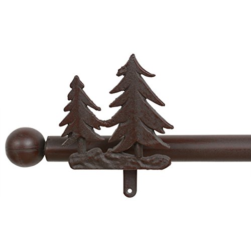 BLACK FOREST DECOR Pine Tree Metal Curtain Rod