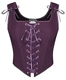 Scarlet Darkness Purple Renaissance Corset Vintage Overbust Bustier Tops for Women Lace Up Boned Bustier Purple Size 10