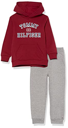Tommy Hilfiger Girls 2 Pieces Jogger Set Casual Pants, Rouge/Heather, 3T Us #TOP6