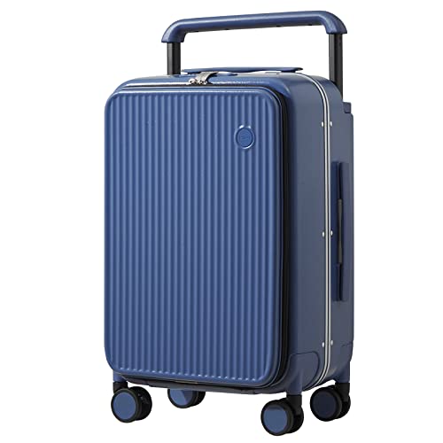 mixi Luggage Suitcases with Spinner Wheels 24'' Travel Luggage wih Front Laptop Pocket, Wide Handle PC Hardshell Suitcase with TSA Lock & Cover, Checked Luggage(Sapphire Blue) by mixi - Used condition - US$135.40