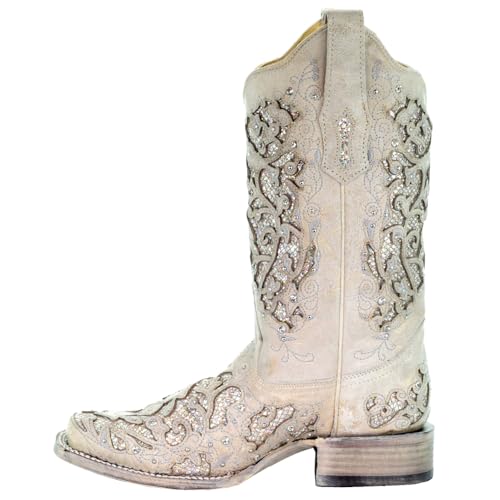 Corral Boots Women's Ld Embroidery Decorated 11.5in Shaft Square Toe Leather Western Boot4