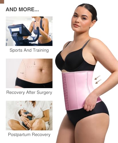 Image of Waist Trainer for Women Latex Underbust Waist Cincher Corset, Tummy Control Corset Sport Girder Hourglass Body Shaper