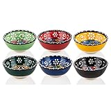 Klein Maßgefertigte Und Handgefertigte Gemusterte Keramikschalen, Präsentations Und Saucenschalen, Dipschalen, Snack Schalen, Tapas, Deko Schale, 6 Teilig Set Bowl Schüssel (Sable 8 cm)