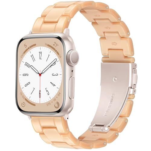 Melyis Resin Band for Apple Watch Bands 42mm 41mm 40mm 38mm fit Apple Watch Bands for Women 40mm iWatch Bands for Women Strap for Apple Watch Series 11 10 9 SE 8 7 6 5 4 3 2-Tortoiseshell Bro product thumbnail 19