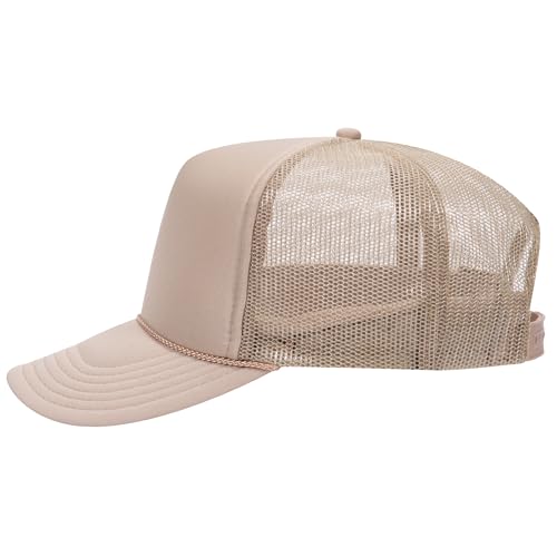 Image of OTTO Polyester Foam Front 5 Panel High Crown Mesh Back Trucker Hats in 97, Bulk, Wholesale