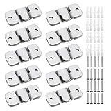 SRunDe 20 Piezas soportes de montaje empotrado de acero inoxidable entrelazado marco gancho resistente para colgar cuadros ganchos Z Clip soporte cabecero fijaciones ganchos para fotos espejos marcos