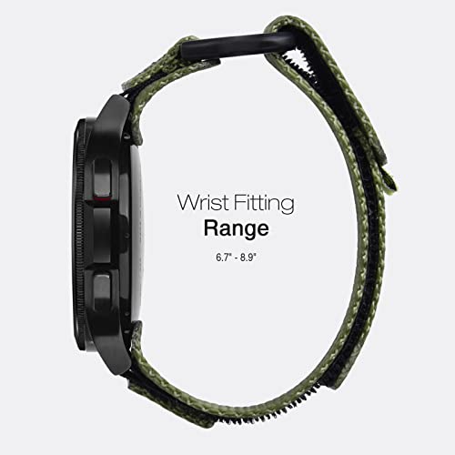 Nereides Band Compatible With Samsung Galaxy Watch 5 Pro 45Mm/4 & 5 40Mm 44Mm/ 4 Classic 42Mm 46Mm, 20Mm Rugged Nylon Woven Loop Sports Strap (L, Army Green) #TOP4