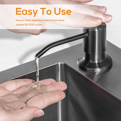 Soap Dispenser for Kitchen Sink, Lotion Dispenser for Kitchen Sink Stainless Steel Pump Head, with 17 Ounce Soap Bottle Refill from The Top,Soap Pump for Kitchen Sink Gun Metal by ABTIABGY - Image 6