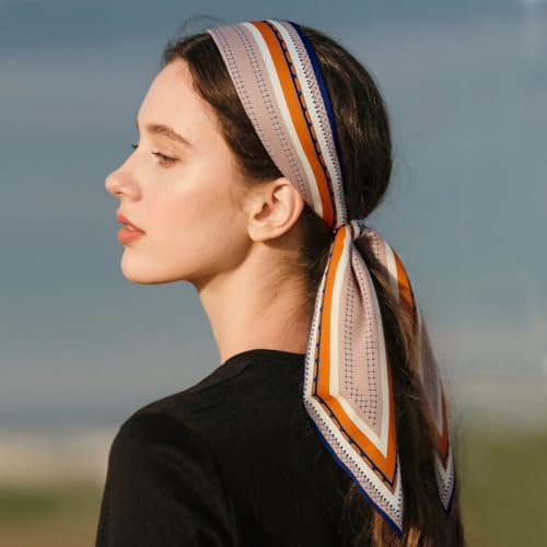 59" Long Silk Like Scarf Fashion Hair Head Scarf for Women Satin Head Hair Handbag Scarf Belt Purse Accessories…4