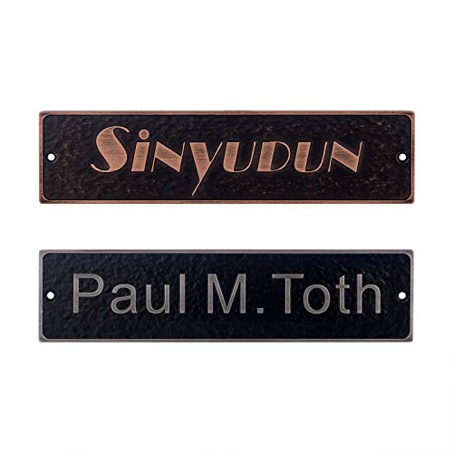 Sinyudun Custom Cast Metal Door Suite Sign Or Wall Sign, Personalized Special Bronze And Old Silver Style Home Décor Door/Wall Plaque (2" H X 8" W) #TOP16
