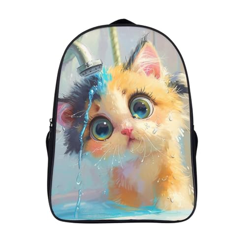 Sac à dos pour enfants 3D chat imprimé | Cartable étudiant imperméable léger