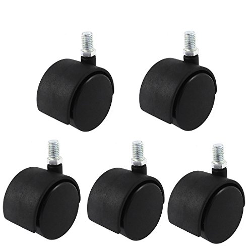 Image of Heavy Duty Office Chair Nylon Wheels Caster Pin Type /Load capacity-150 kg (Pack of 5 PIS, Black)