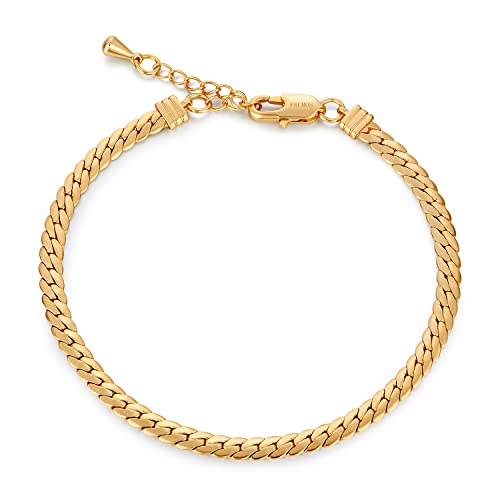 Image of FRUMOS Dainty Layering Bracelets for Women 18 k Gold Plated Fashion Adjustable Chunky Cuban Paperclip Link Chain Bracelets Jewelry for Women Gift