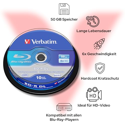 Verbatim (43746) : BD-R DL 6x 10-pack : Blu-Ray Optical Media
