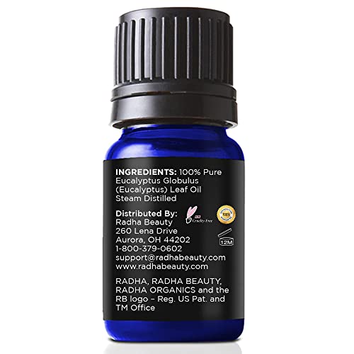 Radha Beauty Eucalyptus Essential Oil 10Ml - 100% Pure & Therapeutic Grade, Steam Distilled For Aromatherapy, Relaxation, Shower, Sauna, Bath, Steam Room, Pain Relief, Congestion, Stress Relief… #TOP4