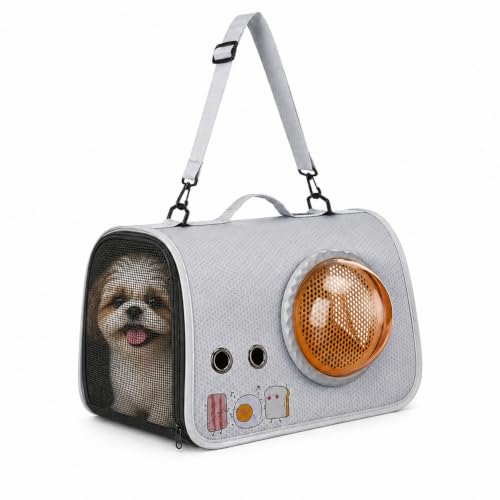 Image of Amazon Basics Premium Pet Carrier Backpack | White | Spacious and Breathable Design | Durable Travel Bag for Cats, Kittens and Puppies | 39cm x 23cm x 23cm