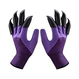 Eugelrom Purple Claw Gardening Gloves for Women & Men - 1 Pair Durable Garden Gloves with Claws for Digging, Planting, Weeding | Waterproof Outdoor Protective Work Gloves with Hand Protection