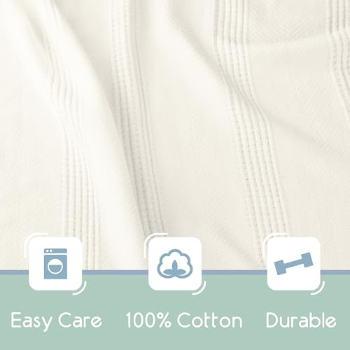 Vellux 100% Cotton Blanket, Queen, 90x90, Ivory | Soft, Breathable Knit, Lightweight, All Season, Machine Washable, Oeko-Tex Certified, Hotel Quality - Image 6