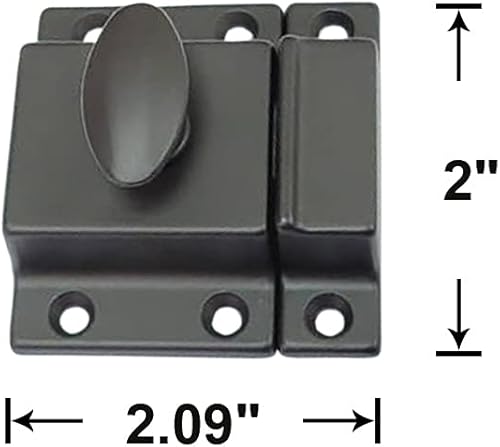 Miniatura 9 de QCAA Pestillo tradicional grande ovalado para gabinete, latón macizo, 2 pulgadas, para armarios y otros muebles, latón pulido, paquete de 2,
