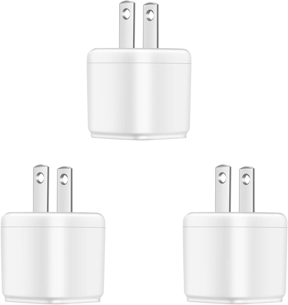 3-Pack USB Wall Charger Block, 5W Charger Plug Charging Cube for Cellular Phones,Smartwatches,E-Book Readers,Game Consoles,Headphones,Players,Router,Tablets,Bracelet and More (Wihte)