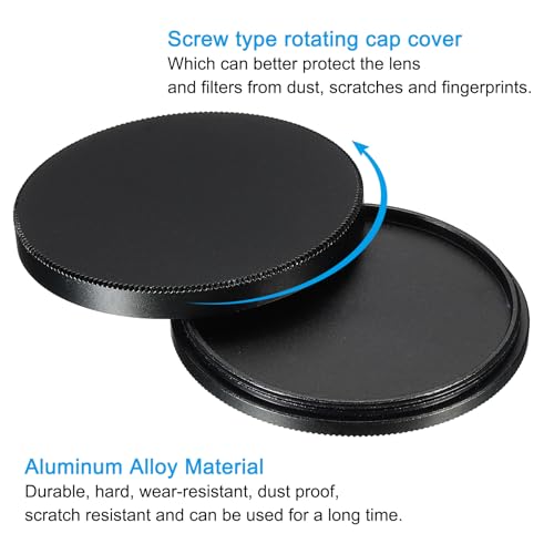 Tapa frontal para lente de cámara PATIKIL de 52 mm, cubierta protectora universal de metal para filtro, incluye paño de limpieza miniatura 4