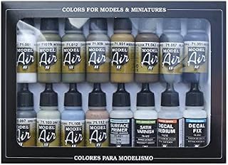 Vallejo Model Air German/Allied WWII Airbrush Acrylic Paint Set, Assorted Colors, 17 ml (Pack of 16)