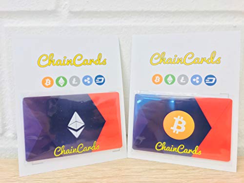 Preisvergleich Produktbild ChainCards Crypto Geschenk Paket: 1 x Bitcoin Geschenkkarte, 1 x Ethereum Geschenkkarte