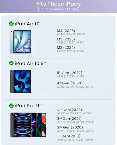 Image of typecase Edge Keyboard Case for iPad Air 11-inch(M4 /M3 /M2, 2026 /2025 /2024), iPad Pro 11 inch (4th /3rd /2nd /1st Gen) & iPad Air 10.9 inch 5 /4th Gen, Multi-Touch Trackpad, 11-Color Backlight, Midnight Amethyst