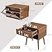 Mazefur Hidden Compartment Night Stand Set 2, Mid Century Modern Concealment Furniture, End Table with Storage Drawer, Bedside Table with Wood Legs for Bedroom (2,Walnut)
