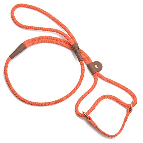 Mendota Pet Dog Walker, Martingale Style Leash - Leash & Collar Combo, Made in The USA - Orange, 1/2 in x 4 ft - for Large Breeds